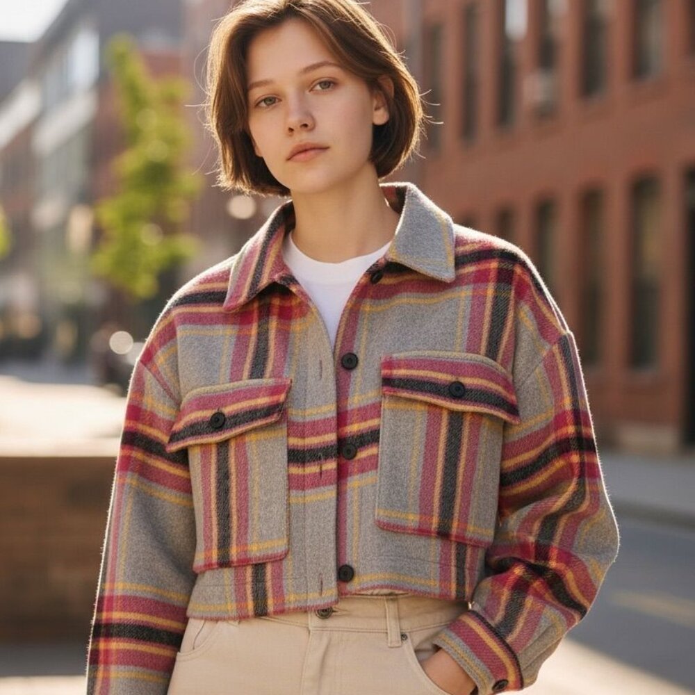 So Plaid Jacket – Waist-Length